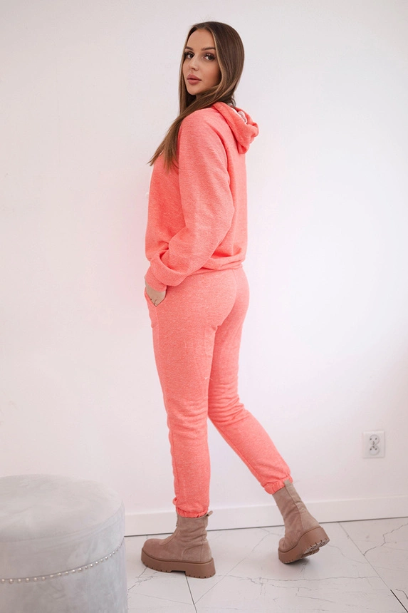 Sweatshirt-Set mit Kapuze in Himbeere