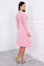 Dress cut under the bust, long sleeve powder