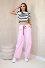 Punto-Hosen mit weitem Bein Hellrosa