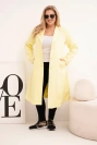 Plus Size women's classic coat with buttons and collar yellow