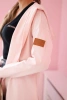Long cardigan with hood light powdered pink