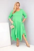Sukienka damska bawełniana Plus Size z asymetrycznym dołem jasno zielona