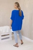 Oversized blúzka s príveskom chrpa modrá