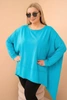 Dámska tunika Plus Size z bavlny s asymetrickým spodkom tyrkysová