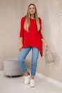 Sweatshirt with a bicycle print red