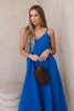 Muslin dress with straps cornflower blue