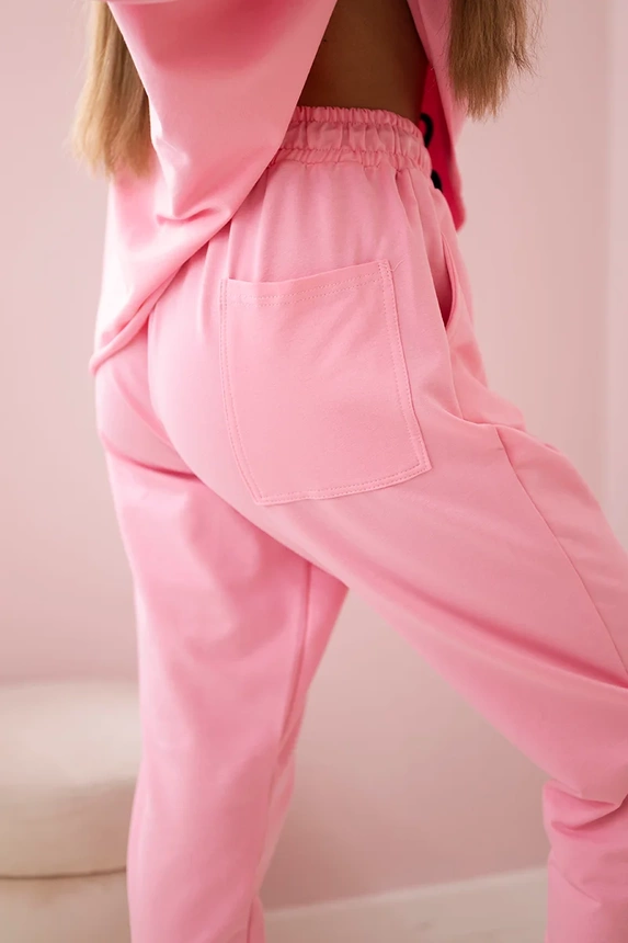 2-teiliges Set Bluse + Hose hellrosa