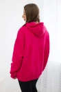 Isoliertes Baumwoll-Sweatshirt mit Kapuze Love Fuchsia