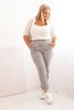 Moteriškos Plus Size džinsinės kelnės su viskoze ir plačia guma pilkos