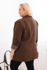 Marynarka damska Plus Size z podszewką w panterkę brązowa