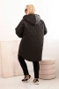 Plus Size women's quilted jacket with a hood and the word HOPE black