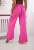 Musselin-Hose mit weitem Bein Rosa