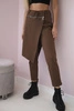 Punto Milano Winter trousers with a decorative zipper chocolate