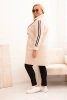 Plus Size women's coat made of faux fur with pockets beige