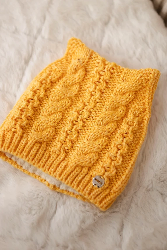 Cap with fleece Rabbid K237 mustard