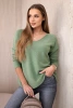 Pullover mit V-Ausschnitt Helles Khaki