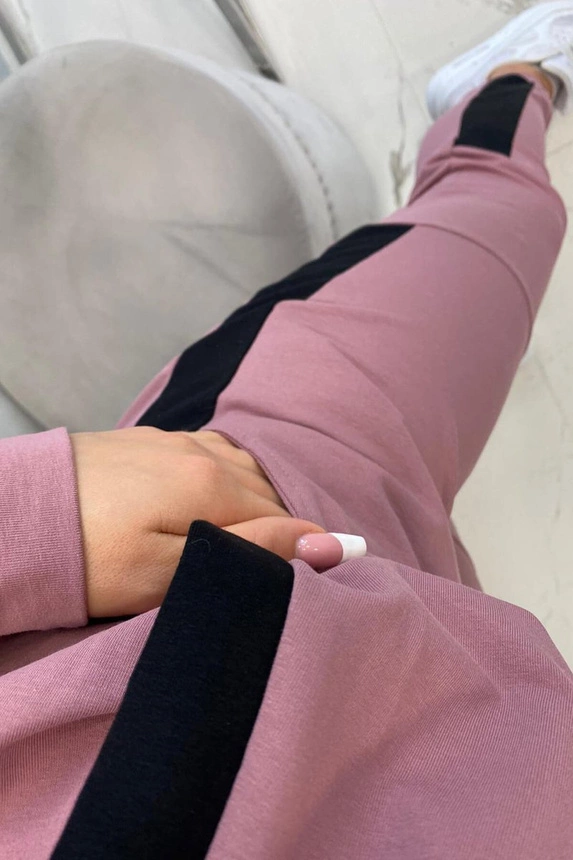 Sportset mit Streifen dunkelrosa