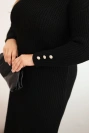 Damen Plus Size Strickkleid mit Mohair schwarz