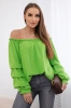 Spanish blouse with decorative sleeves bright green