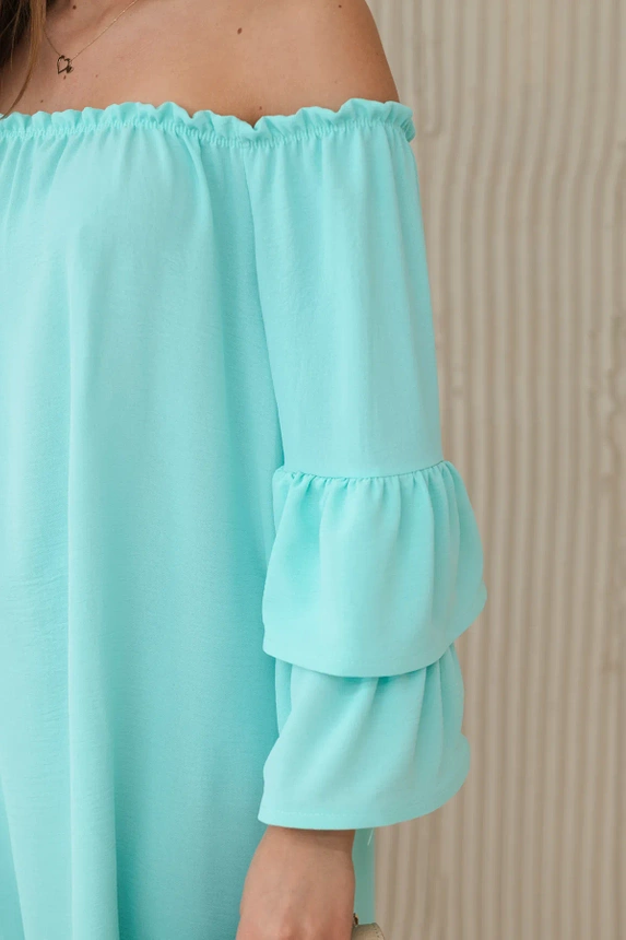 Spanish dress with frills on the sleeve mint