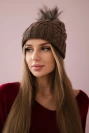 Fleece-Karo-Mütze K226 mokka