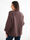 Damenpullover aus 80% Kid-Mohair mit lockerem Schnitt ohne Verschluss braun