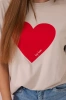 Bavlnená blúzka so srdiečkovou potlačou béžový