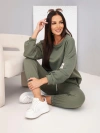 Women's cotton set with sweatshirt and jogger pants khaki