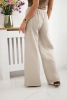 Musselin-Hose mit weitem Bein beige