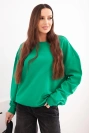 Damenpullover aus Baumwolle Basic mit Rundhalsausschnitt grün