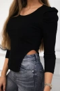 Bluse mit Puffärmeln schwarz