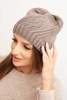 Women's winter hat with wool in a loose fit K442 cappuccino