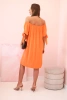 Women's viscose dress with tied sleeves orange