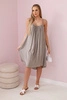 Viscose dress with straps cappuccino