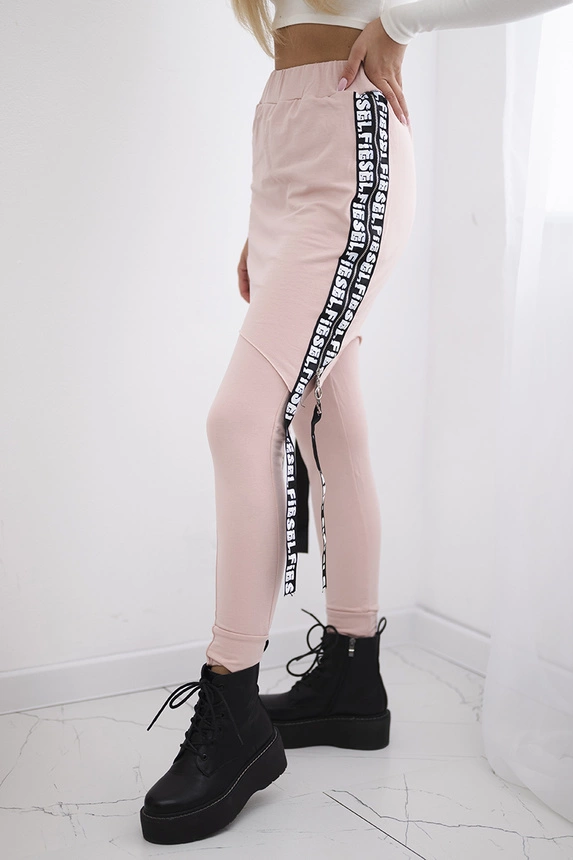 Pants/Suit with selfie lettering dark powdered pink