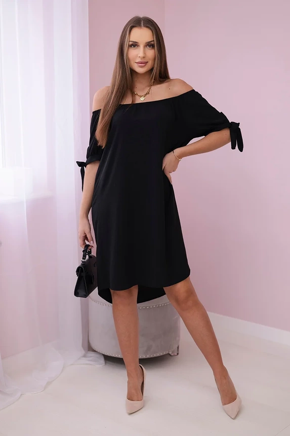 Kleid an den Ärmeln gebunden schwarz