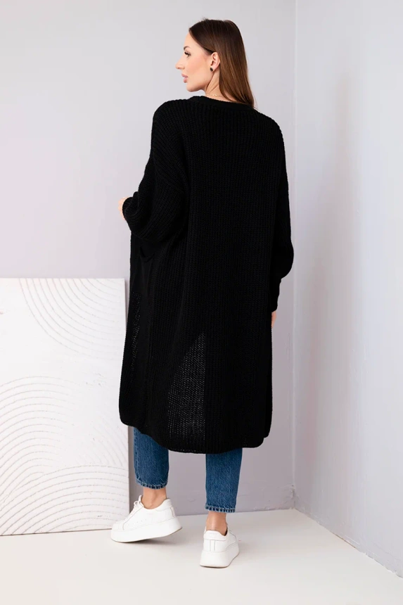 Pullover lange Strickjacke schwarz