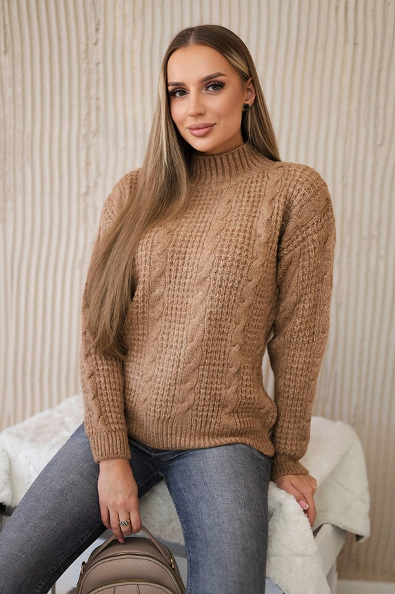Sweater put on over the head Camel