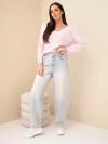 Damenpullover aus Viskose mit V-Ausschnitt dunkelpudriger Rosa