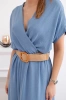 Long dress with a decorative belt denim