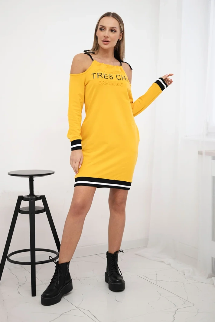 Dress Tres Chic mustard