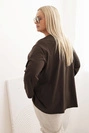 Women's Plus Size blouse with cotton, featuring a pocket and rolled sleeves kiwi
