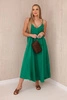 Muslin dress with straps green