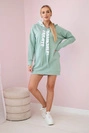 Oversize-Kapuzenkleid dunkel mint