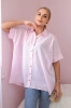 Short-sleeved cotton shirt powder pink