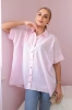 Хлопковая рубашка с короткими рукавами пудрово-розовый