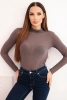 Women's cashmere turtleneck long sleeve top mocha