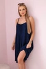 Viscose dress with straps navy blue