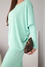 Women's viscose set with a loose blouse and pants mint