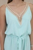 Short jumpsuit with decorative lace light mint